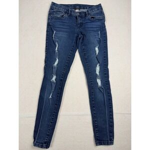 Venus Skinny Jeans Womens 6 Dark Wash Distressed Ripped Denim Low Rise Slim Fit